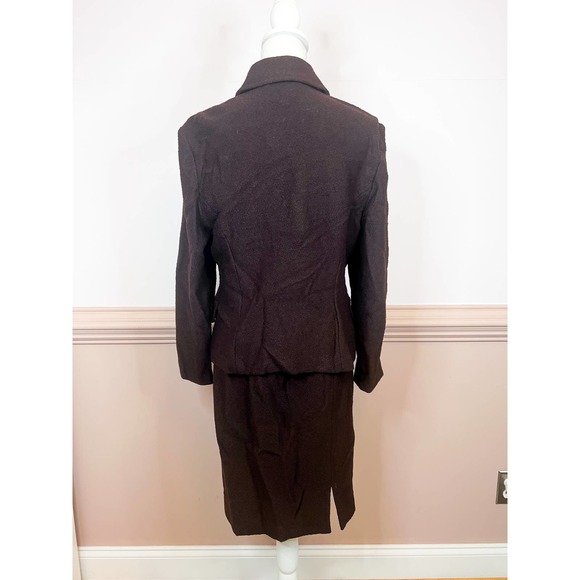 St John Collection 2 Piece Chocolate Brown Suit Size 12 - Picture 4 of 10